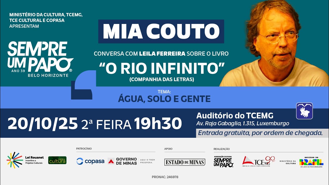 Mia Couto no #SempreUmPapo TCE Cultural / Copasa - 20/10/2025