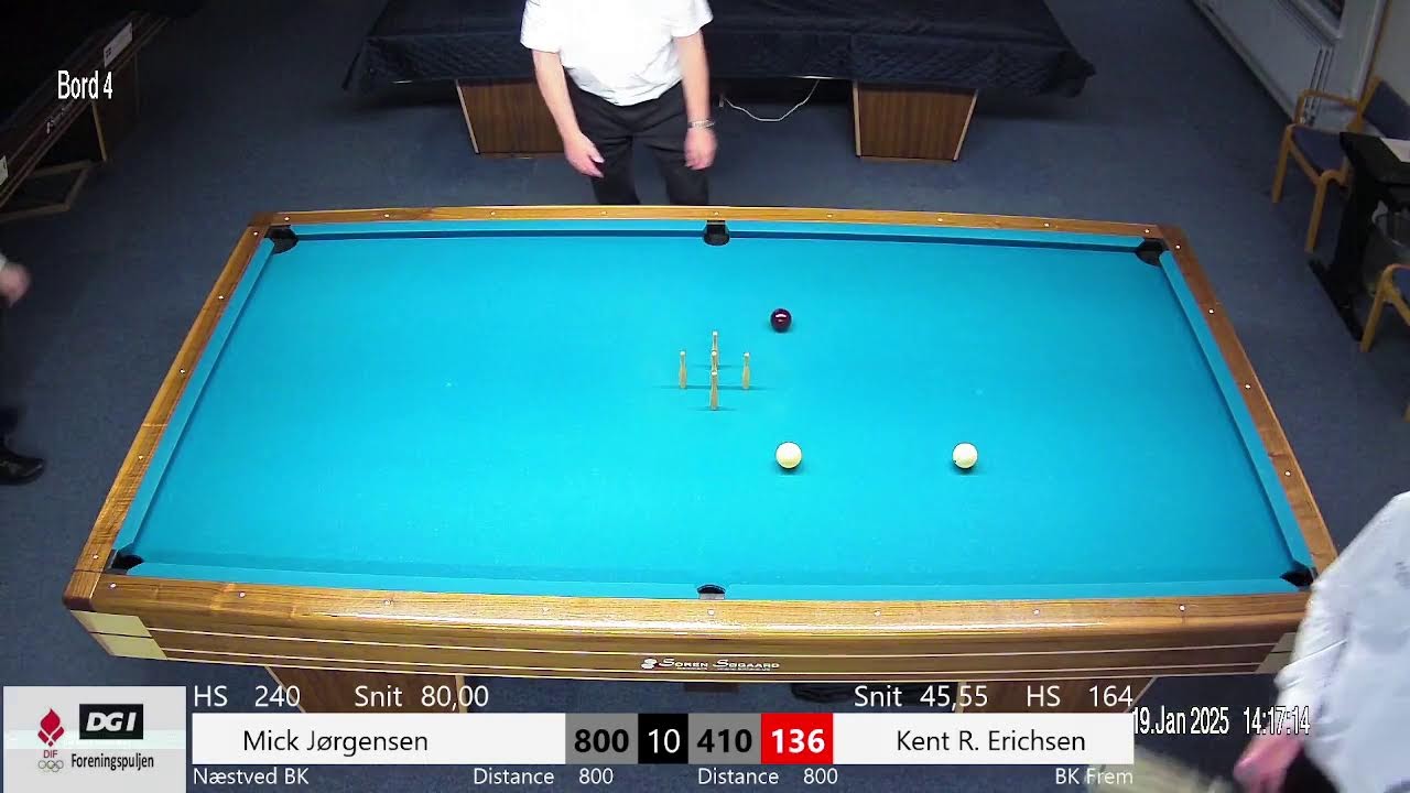 Elitedivisionen keglebillard. Næstved billard klub mod BK frem kolding