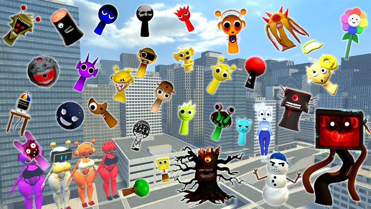 💥 BIG CITY SPRUNKI MR SUN TREE FUN COMPUTER MISS WENDA YELLOW PINKI COOL AS ICE SPARTAN KICKING GMOD