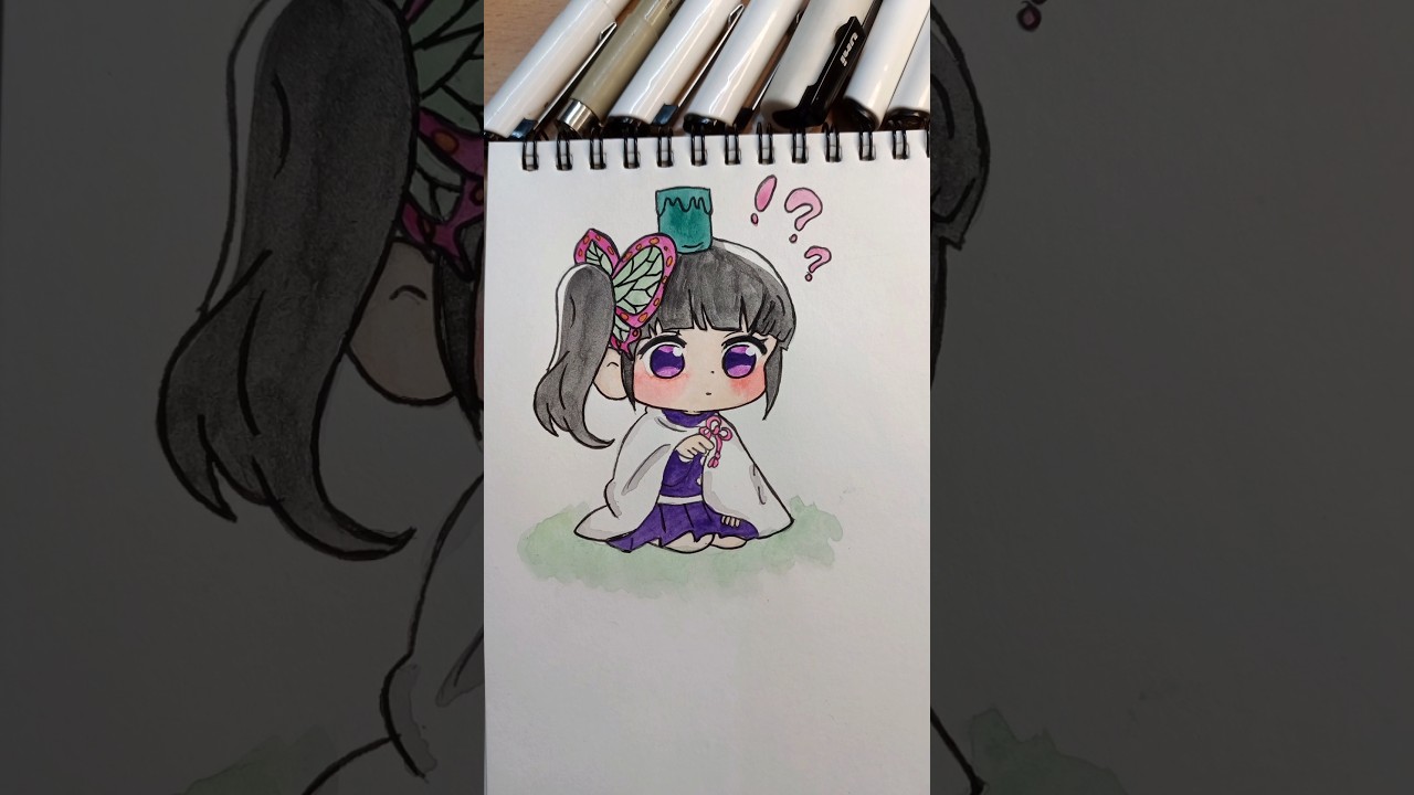 Kanao cute Chibi drawing 💜 #shorts#demonslayer