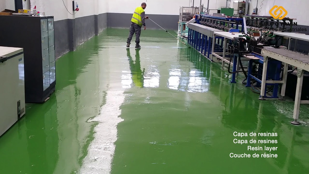 Suelos de resina para fondos contaminados por aceites en industria 📍