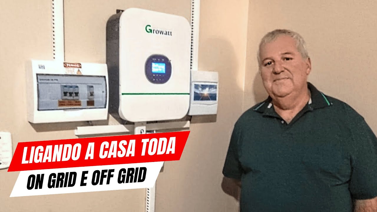 ⚡Energia solar On Grid e Off Grid do Adriano ligando a CASA TODA | Híbrido Growatt