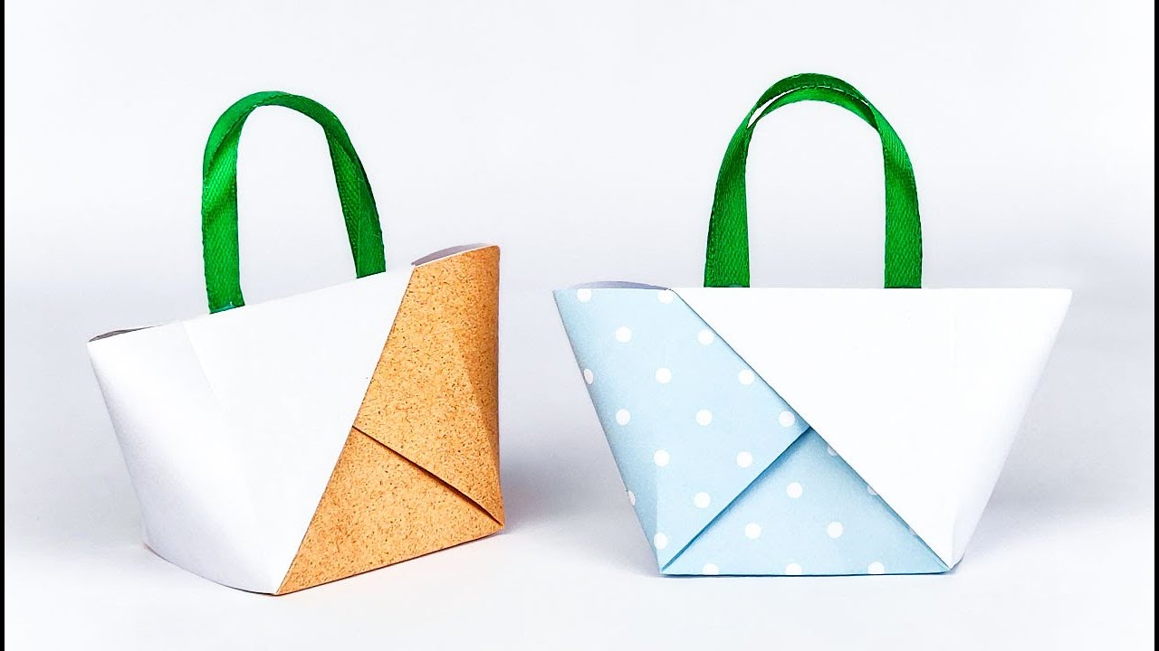 How to Make Origami Paper Handbags 👜 Simple and Cute Mini Tote Bags | Easy DIY Gift Craft Tutorial