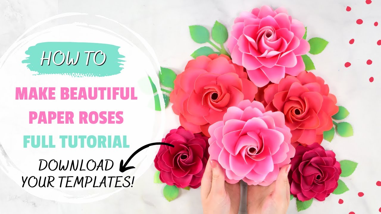 DIY Paper Rose Flower Tutorial - How to Make and Stem Paper Roses for Bouquets and Arrangements