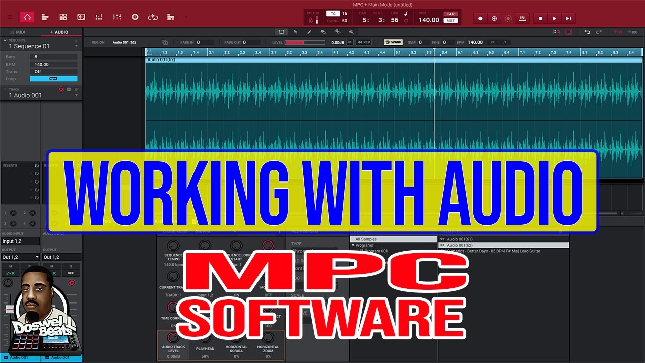 MPC Software Audio Tracks (working with sample) Trap