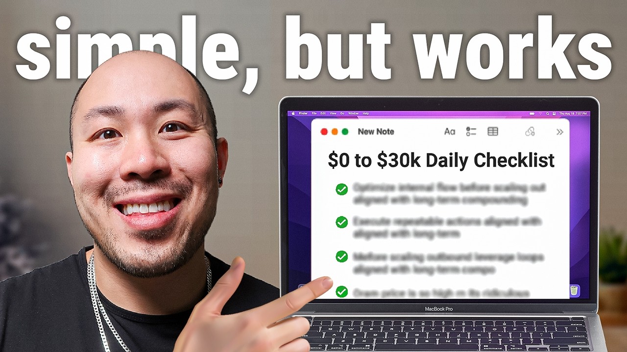 a daily checklist to go from $0 to $30K/mo in high ticket sales