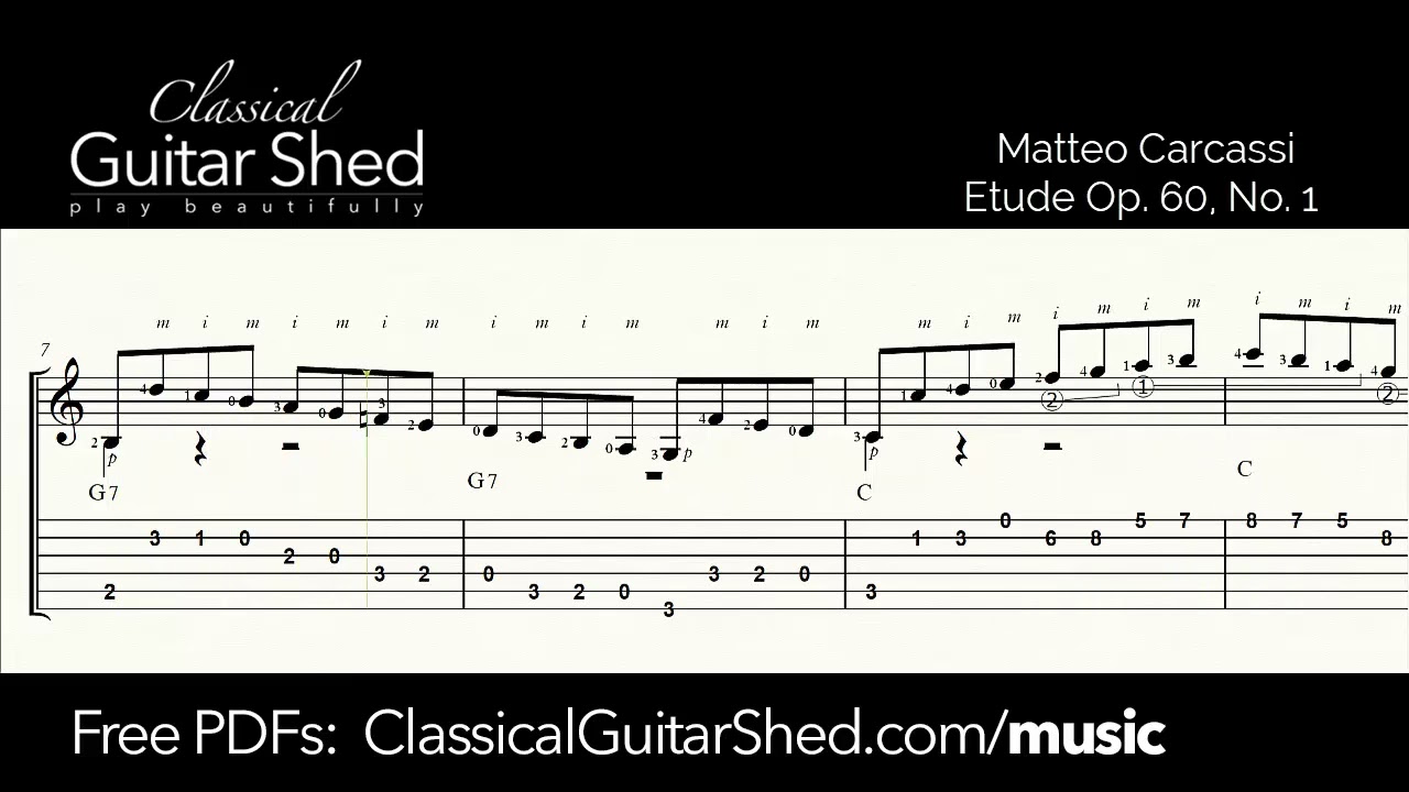 Carcassi: Op. 60 No. 1 - Free Classical Guitar Sheet Music