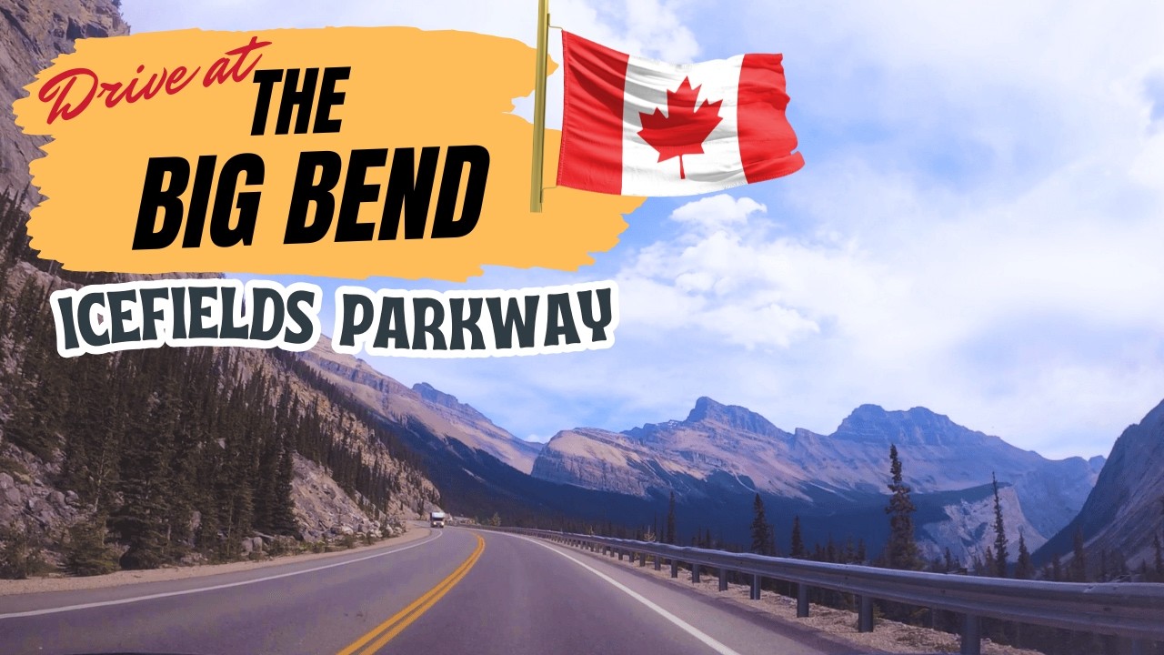 Drive to the BIG BEND (Icefield Parkway) Banff National Park - most scenic way | Canada [4K]