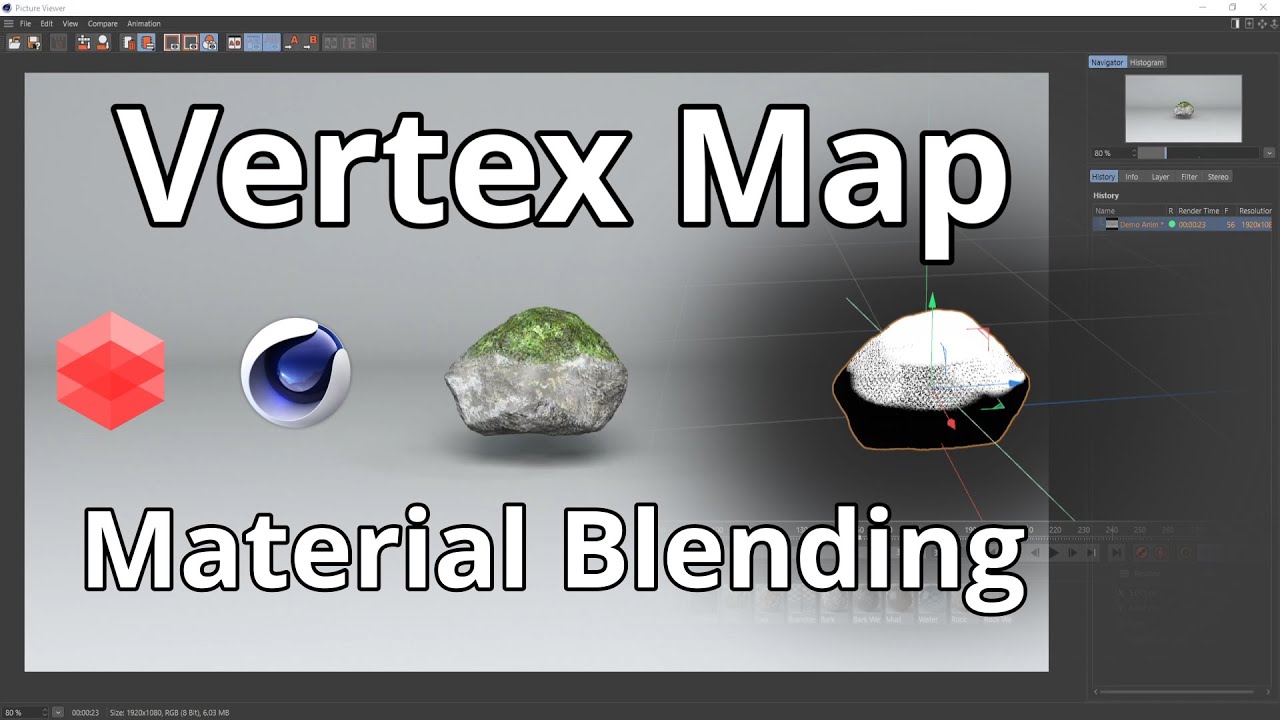 Vertex Map Material Blending in Redshift for Cinema 4d