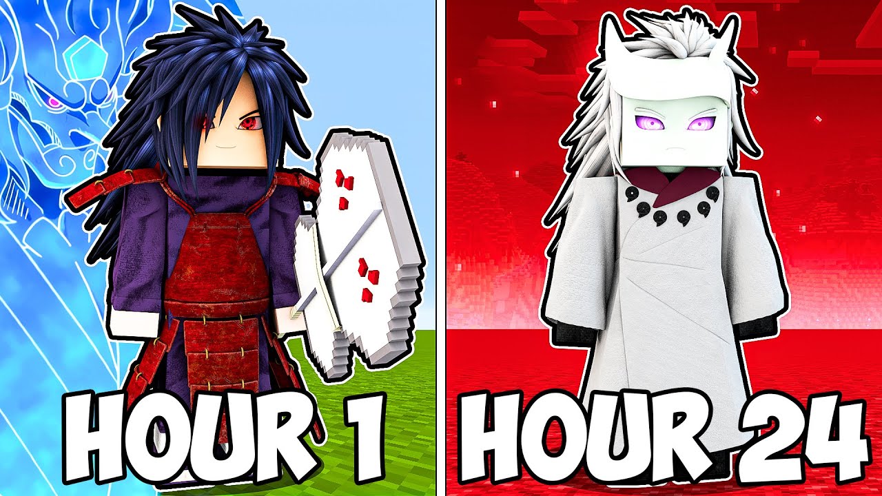 I Survived 24 Hours as MADARA UCHIHA in Naruto Minecraft!