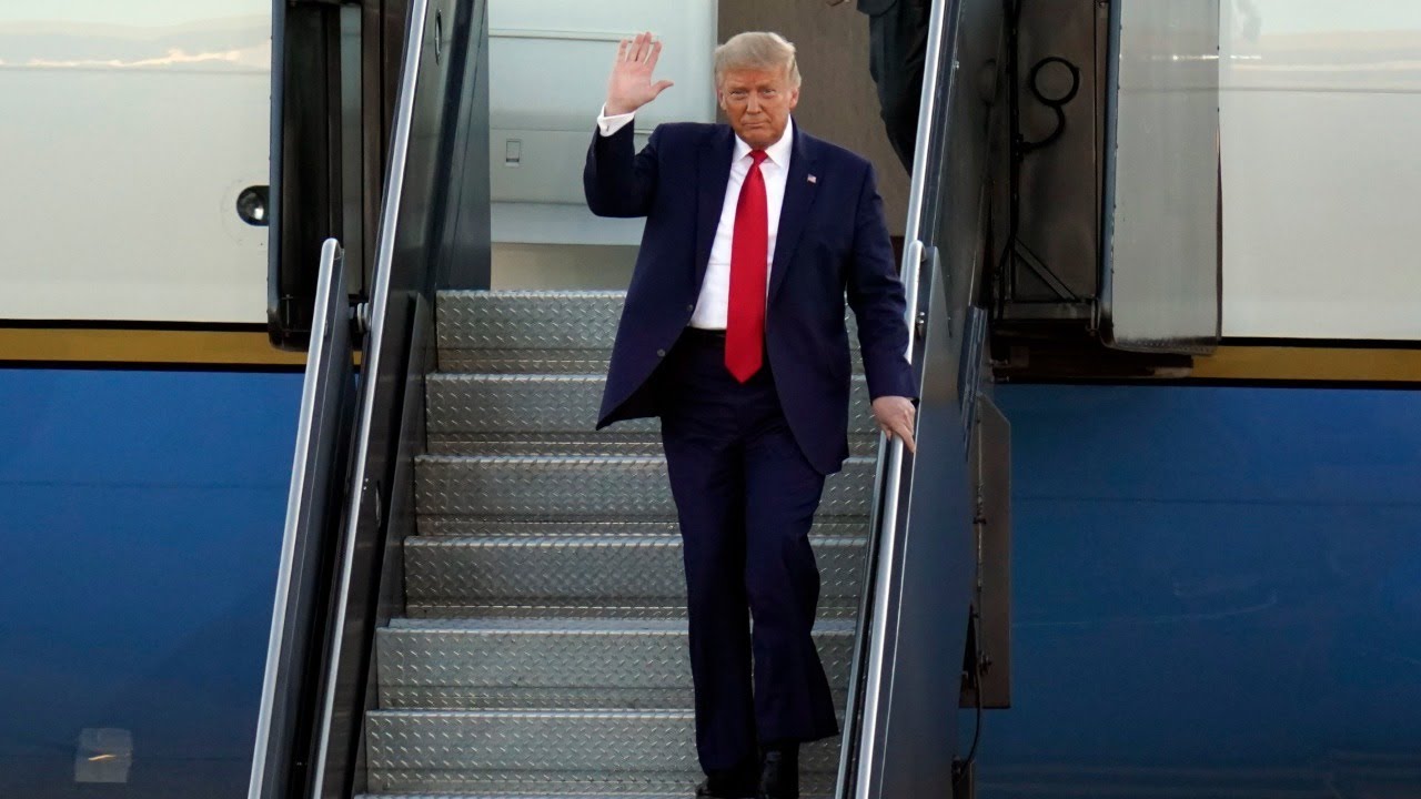 President Trump visits Orange, Texas, to  view devastation left by Hurricane Laura
