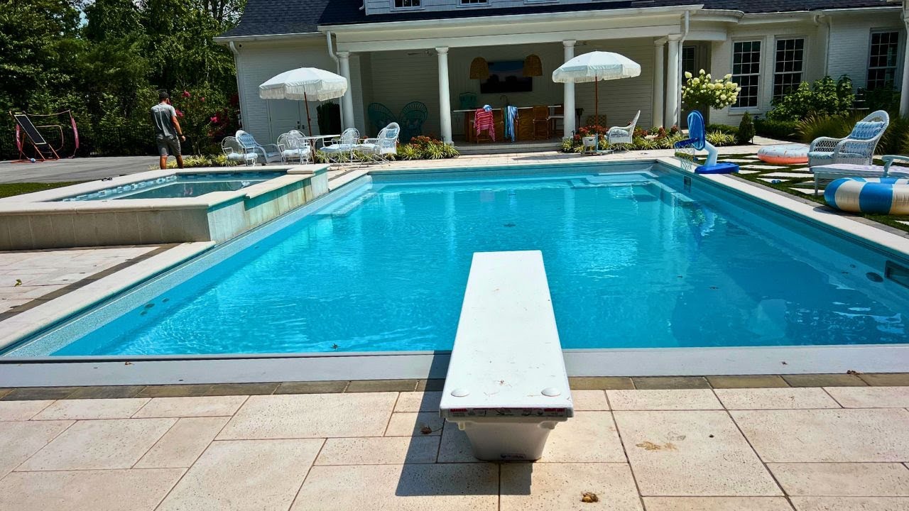 Vinyl liner 20x40 with spill over sundeck complete build Time-lapse [Inground pool construction]
