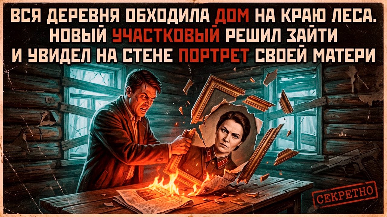 Все обходили дом на краю леса. Новый участковый решил зайти и увидел на стене портрет матери
