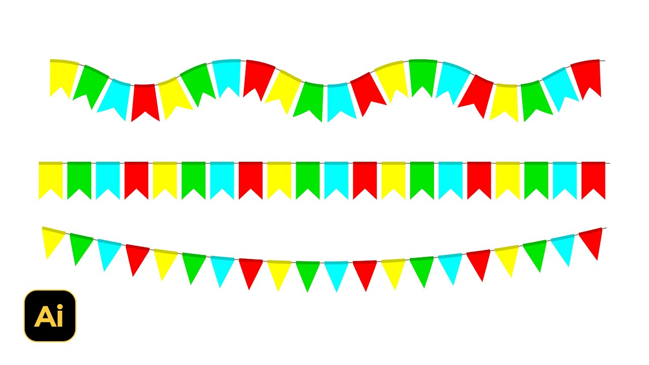 Make Decorative Flag Using Custom Brush - Adobe Illustrator Tutorials