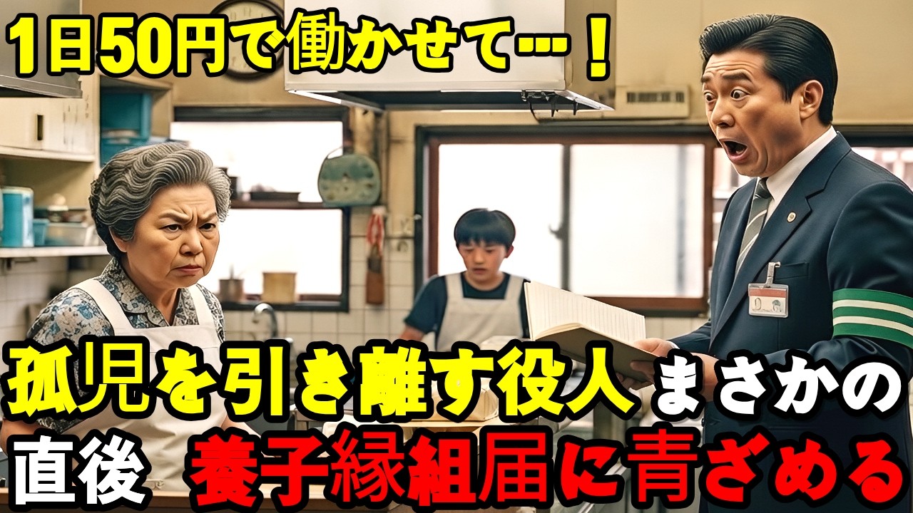 昭和レトロな精肉店で働く孤児の兄妹を引き離す非情な役人。絶品コロッケで店を救った少年に女将が渡した実印と養子縁組届に役人が青ざめる涙の結末【感動する話】【朗読】
