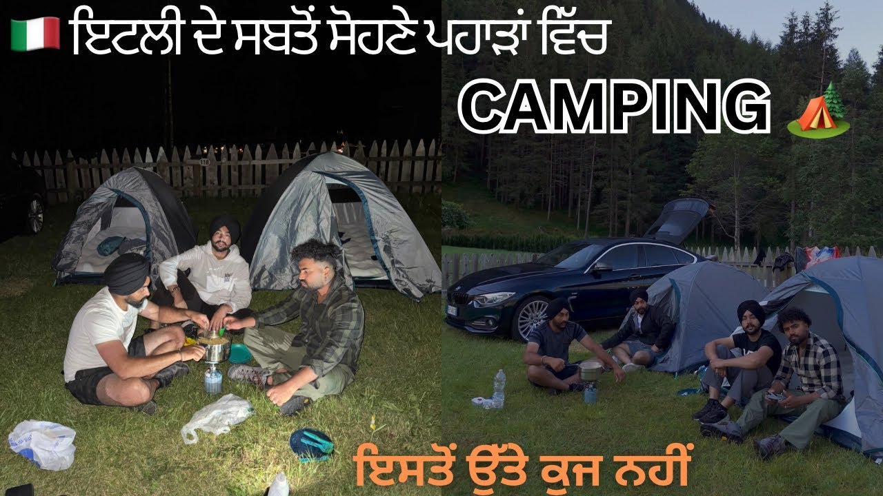 FIRST TIME CAMPING 🏕️ WITH FREINDS IN DOLOMITES 🏔️😍 ITALY 🇮🇹