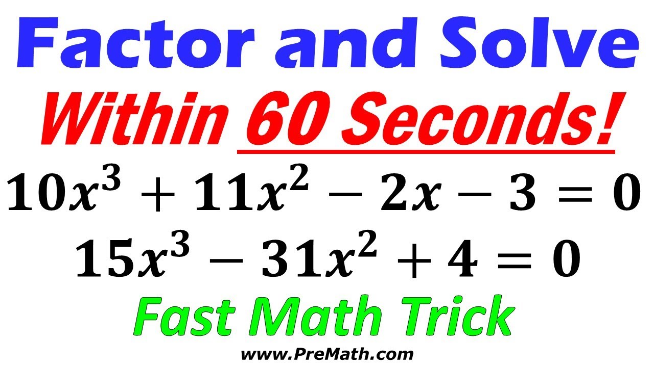 Can You Factor and Solve This Cubic Equation in Under 60 Seconds? - Fast Math Trick