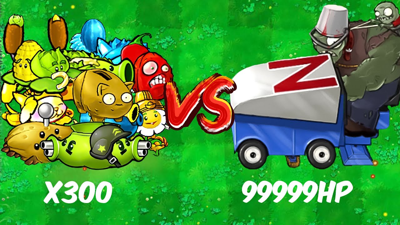 300 Plants VS 9999 HP Gargantuar Zomboni - Who Will Win? PVZ 1 Hybrid Challenge