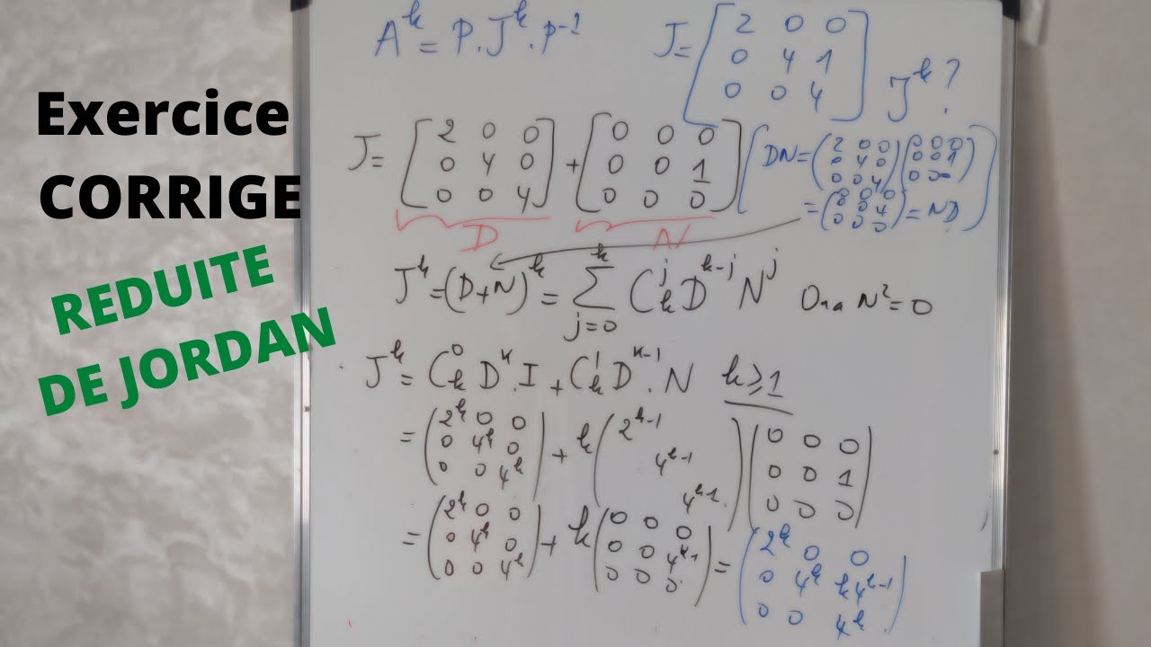 Réduite de Jordan : Extrait d’un Exam