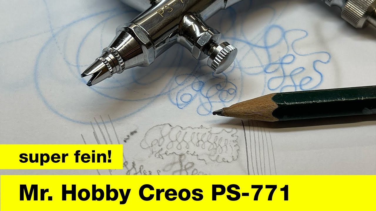 High End Airbrush Mr. Hobby Creos Modell PS-771 mit 0,18 mm Düse im Test / Review