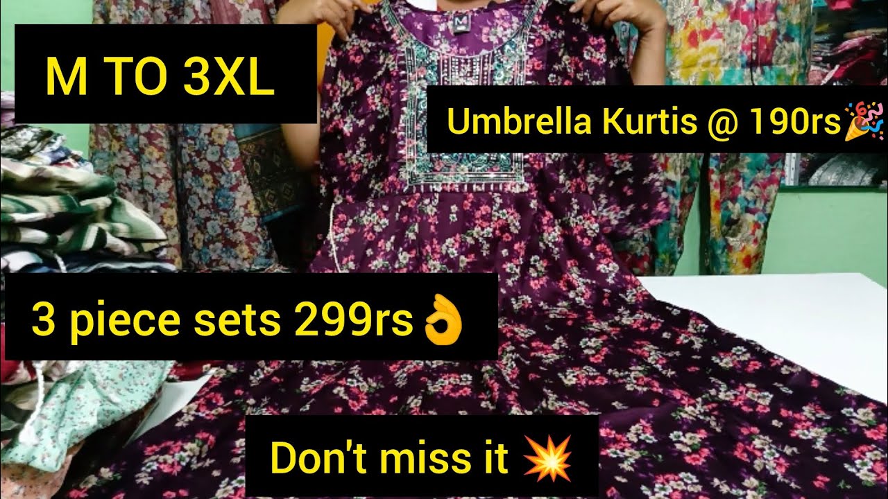 💥 New collections|umbrella Kurtis 🏖️ 3 piece sets 🎉 wholesale price 👋 yas collections