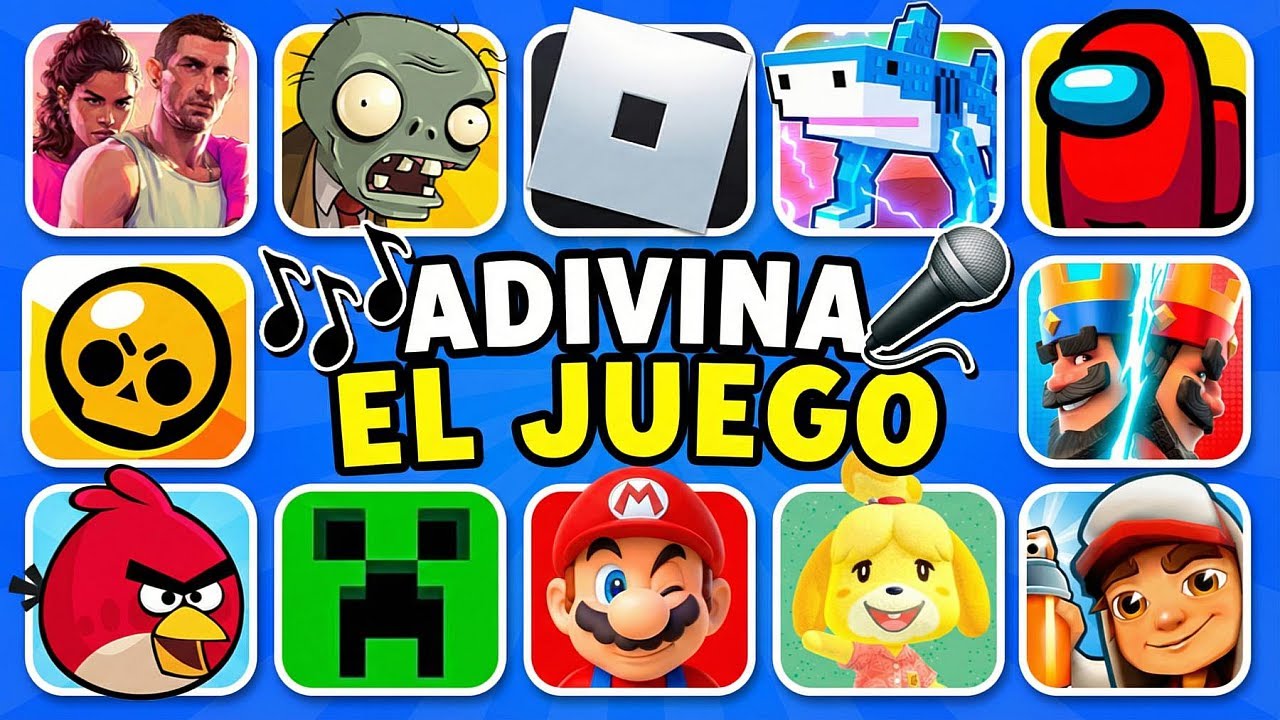 Adivina el JUEGO por los Emojis y las Canciones 😄🎵 GTA VI, Roblox, Minecraft, Among Us 🕹️