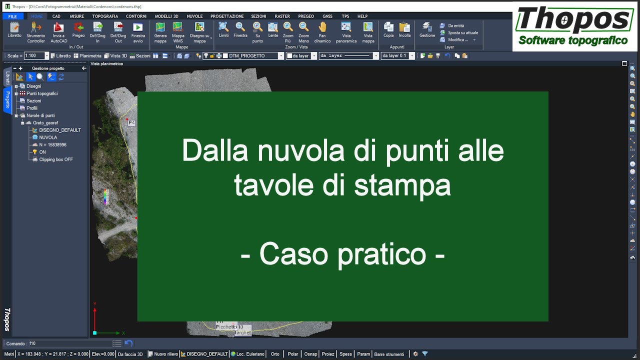 Dalla nuvola di punti alle tavole di stampa - Caso pratico