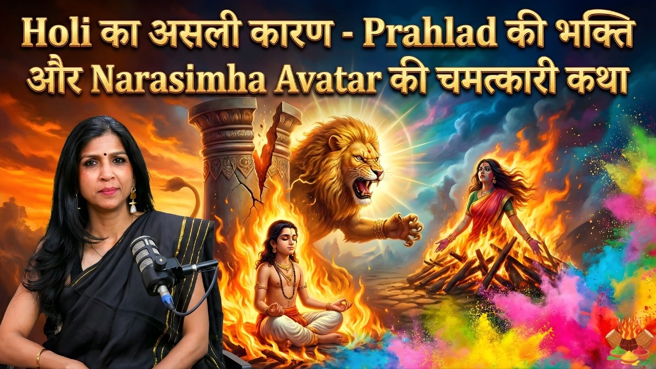 Holi का असली कारण 🔥 Prahlad की भक्ति और Narasimha Avatar की चमत्कारी कथा 🦁✨