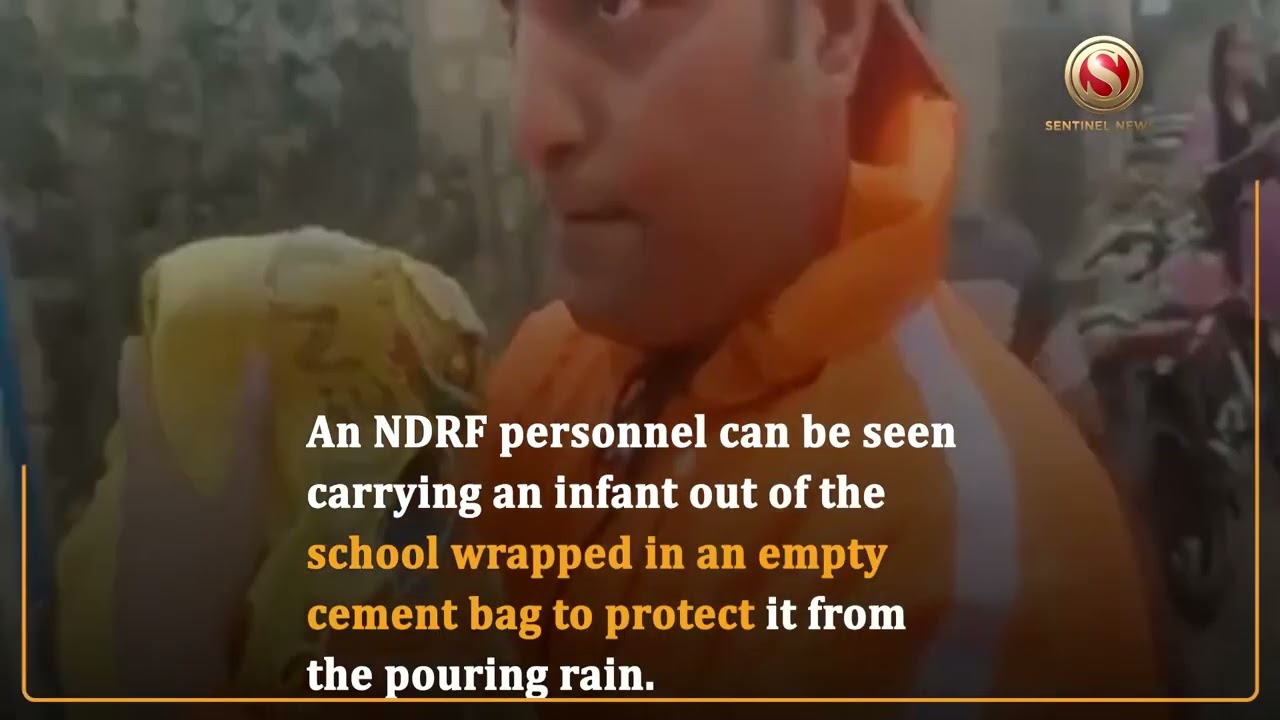 NDRF Team Rescues Infant in empty cement bag