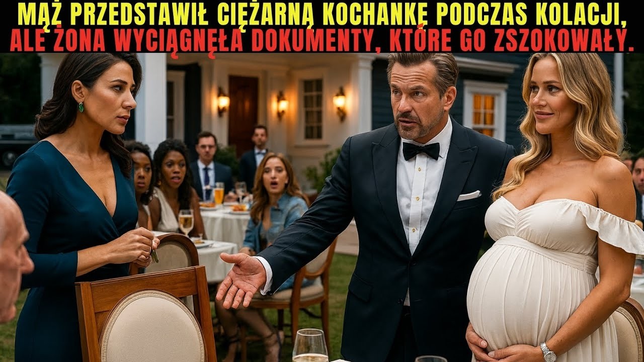 Mąż przedstawił ciężarną kochankę podczas kolacji,ale żona wyciągnęła dokumenty, które go zszokowały