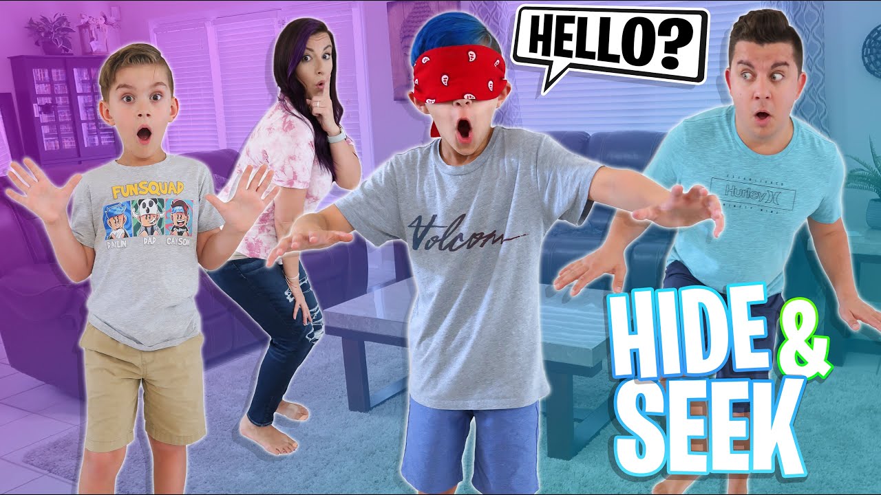 Blindfolded Hide and Seek Challenge! FUNhouse Family