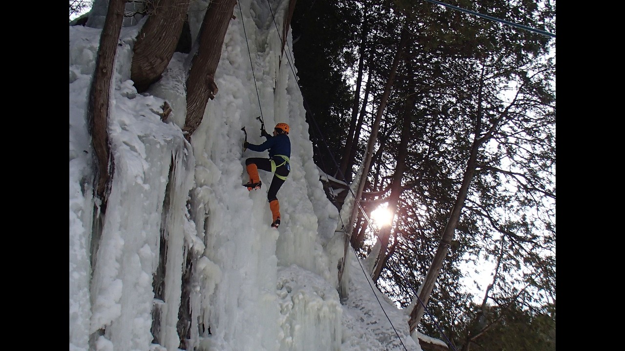 Ice Climbing in the Elora Gorge - Final Route