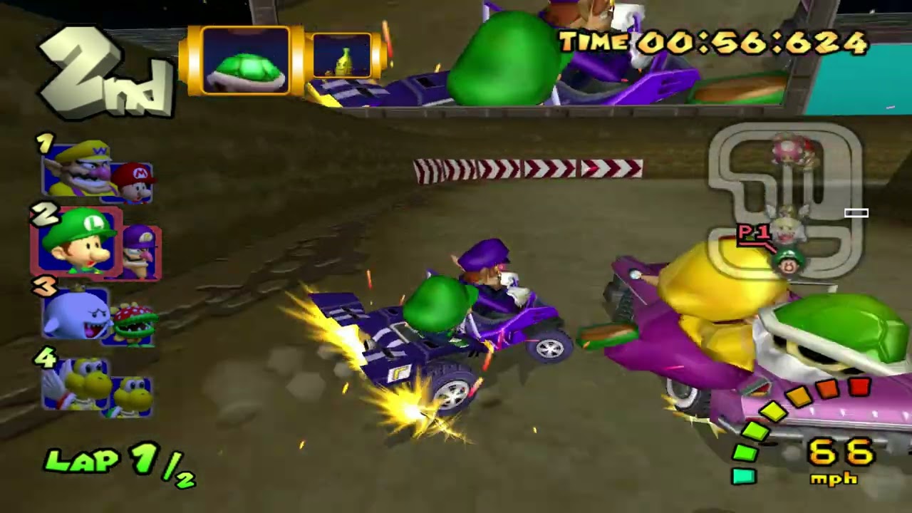 N64 Wario Stadium - Mario Kart Double Dash!! (Gamecube) Custom Track 200cc (Waluigi & Baby Luigi)