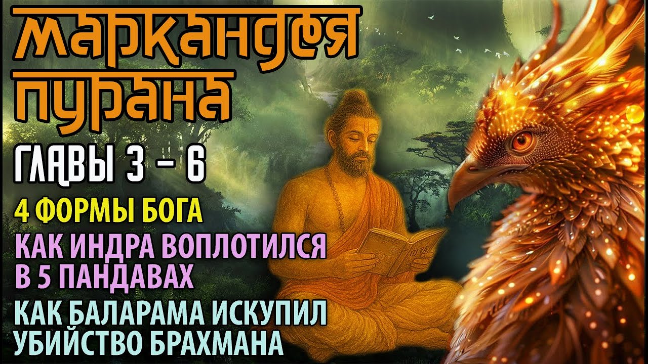 Маркандея Пурана. Главы 3-6. 4 формы Бога. Как Индра воплотился в 5 Пандавах.