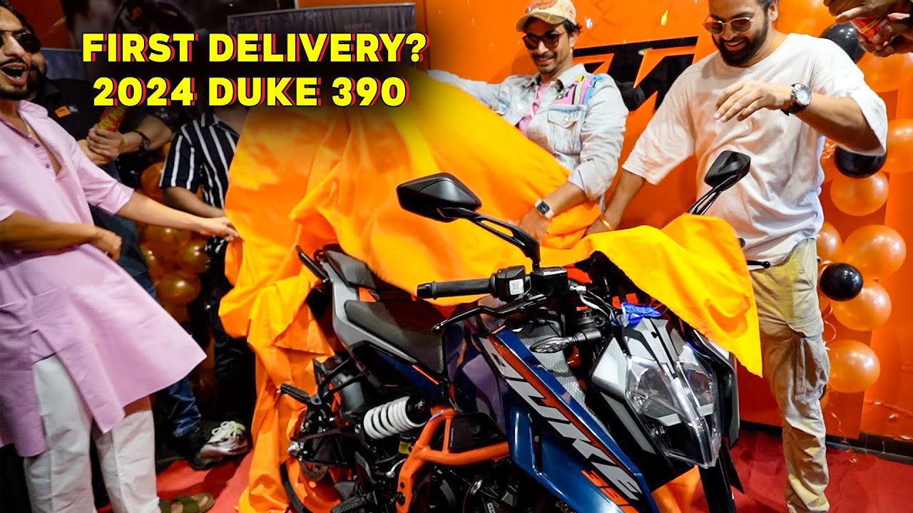 😍 Taking Delivery of 2024 KTM Duke 390, Thunderstorm Me Tagda Scene Ho Gaya Highway Pe 😰