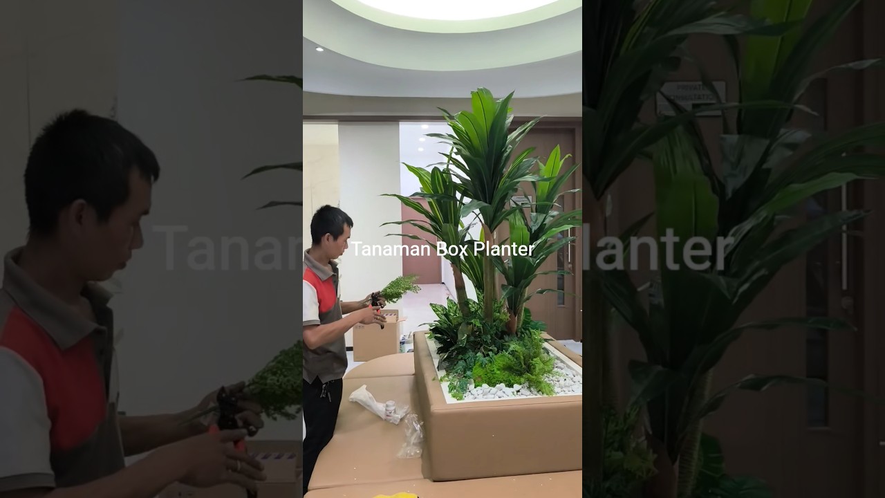 Tanaman artifisial dalam box planter #plants #artificialplant #fakeplant #tanamanbuatan #pohontiruan