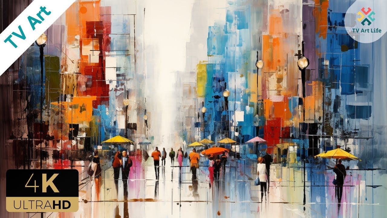 Abstract Impressionism Frame Art 🏙️ Urban Life Screensaver 🎨 Turn Your TV into a Work of ART! 4 hrs