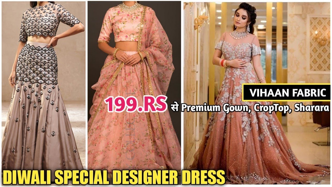Vihaan Fabric ! All New Unseen Sharara, Croptop, Ball Gown Collection ! मात्र 199रू में सिंगल पीस