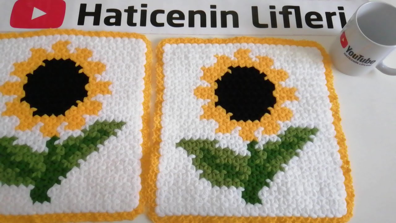 💯👌🌻Ayçiçeği Kare Lif Modeli✅How to knit ✅@HaticeninLifleri #knitting #crochet #tutorial #diy