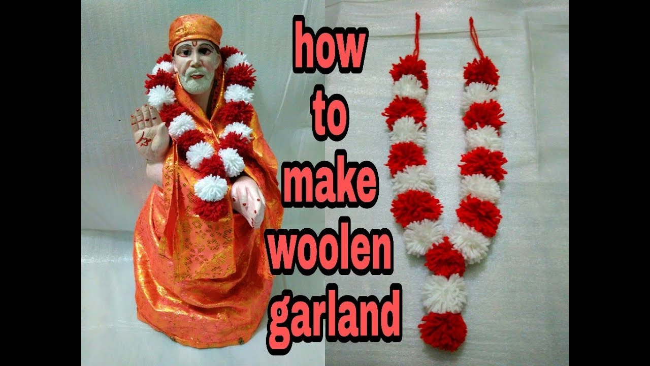 DIY || How to make woolen Maalai || Pom Pom Garland Making