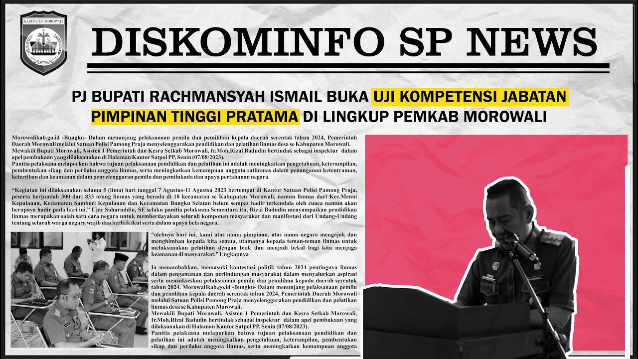 PJ BUPATI RACHMANSYAH ISMAIL BUKA UJI KOMPETENSI JABATAN PIMPINAN TINGGI PRATAMA DI LINGKUP PEMKAB