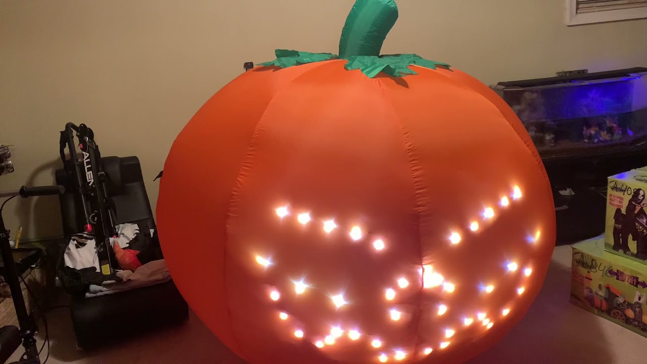Gemmy 2014 5ft Inflatable Lightsync Thriller Pumpkin