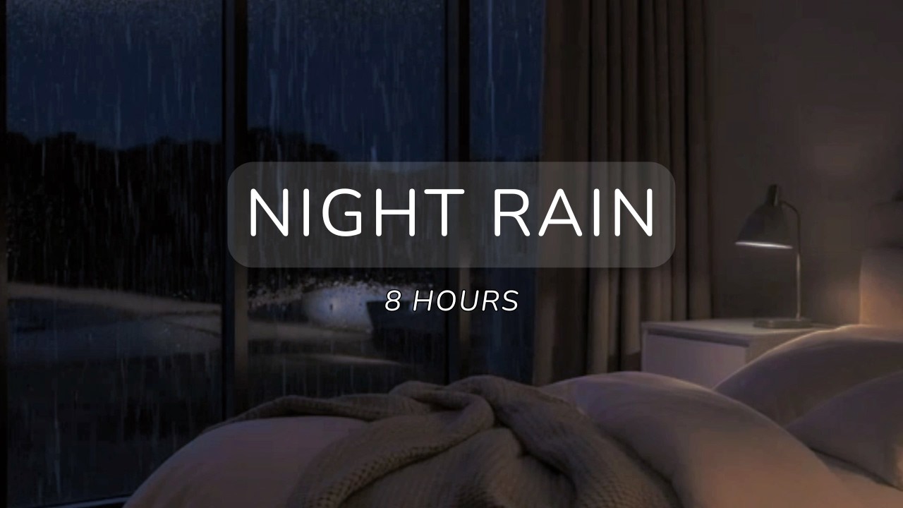 Rain on Window at Night for Sleep 🌧️ | 8 Hours of Relaxing Rain Sounds • Cozy Bedroom Ambience