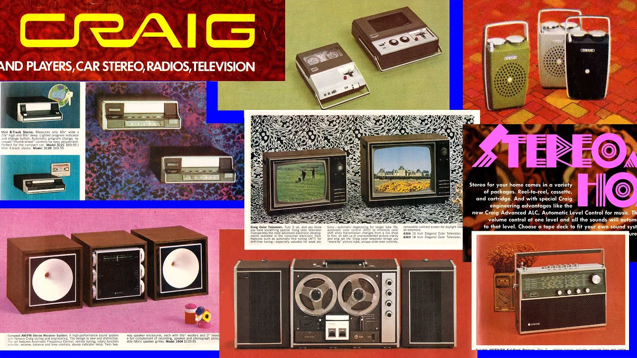 Vintage CRAIG radio TV electronics brochure catalog 1969 - 4-track, 8-track, cassette, reel-to-reel