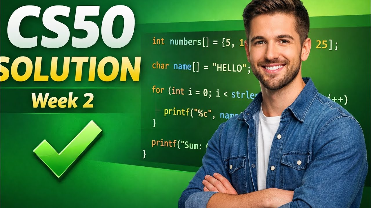 CS50x 2026 | شرح حلول Week 2 – Arrays وStrings عمليًا