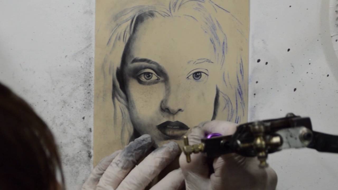 Tattoo on fake skin Portrait Time-Lapse Video by Andrejs Dinvalds