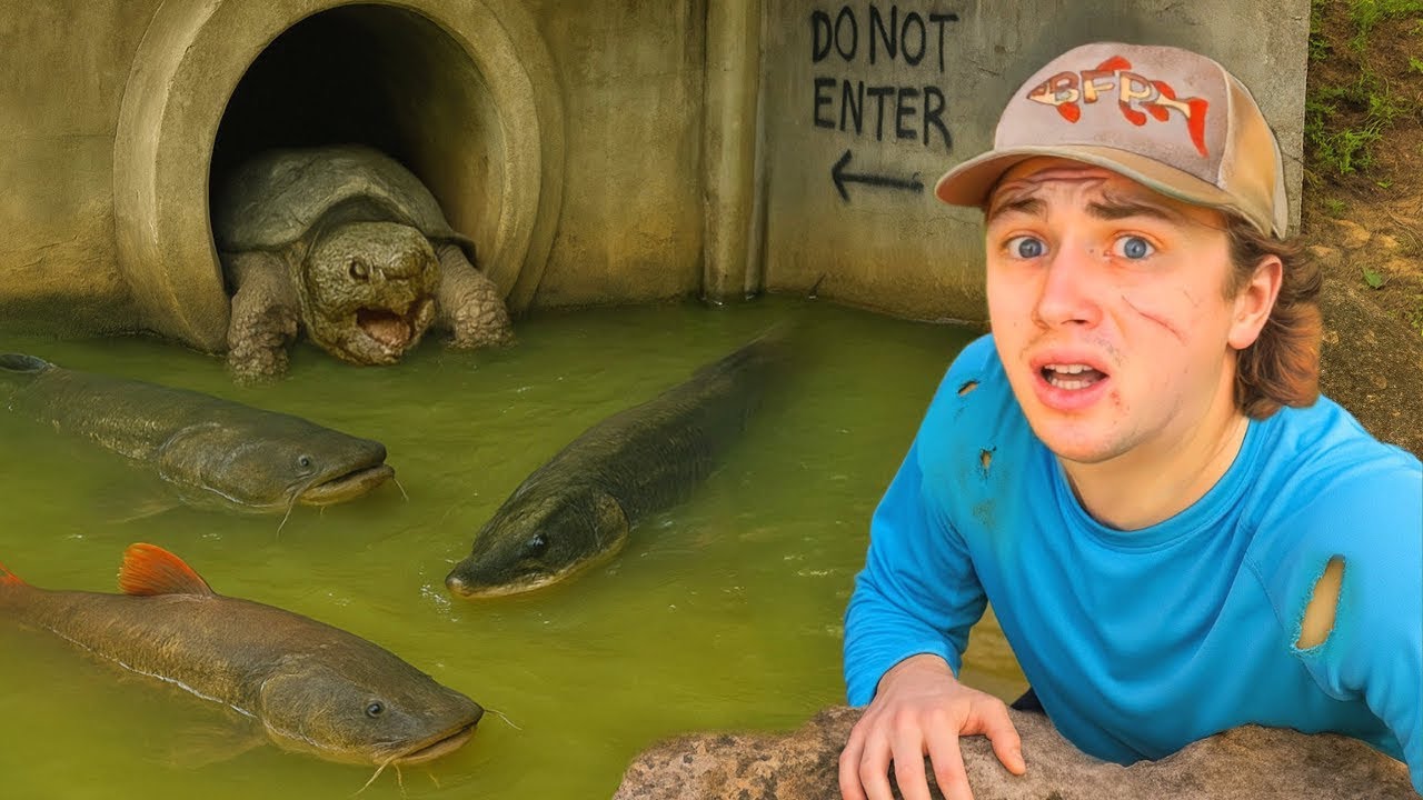 Encontrei Peixes Gigantes em um Túnel Secreto!