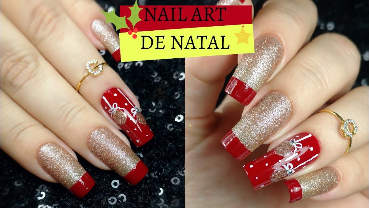 UNHA DECORADA DE NATAL SUPER FÁCIL COM INGLESINHA VERMELHA| Nail Art for Christmas #UNHASDENATAL2018