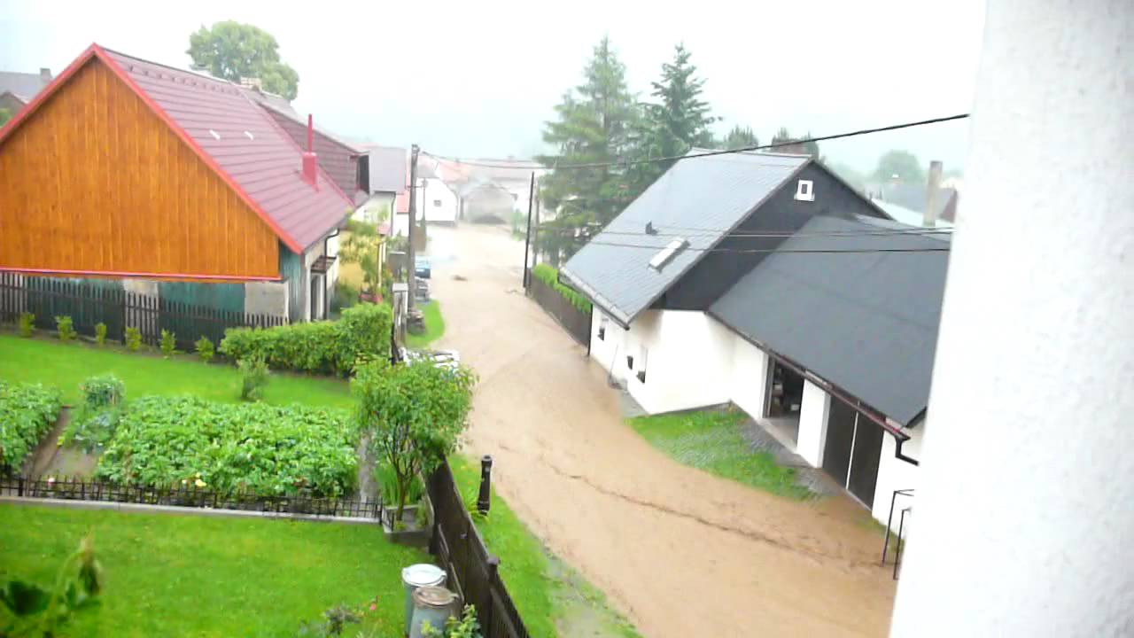 Povodně Velhartice 27.6.2009 - video č.1