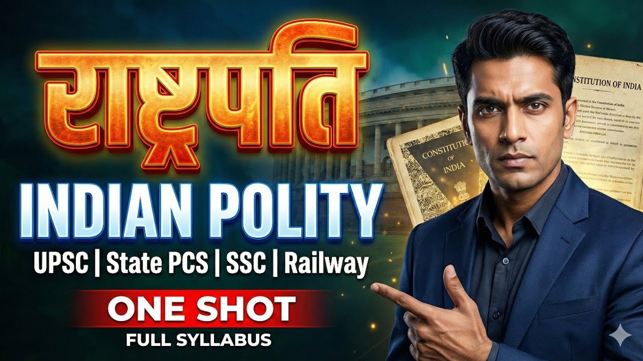 ✅भारत का राष्ट्रपति (Article 52–62) | Powers & Election |UP SI  UPSC SSC Polity | Railway 